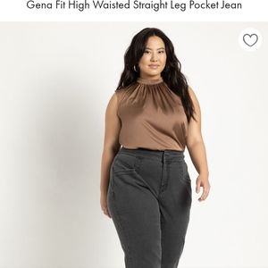 Eloquii Gena High Waisted Straight Leg Pocket Jean - size 22